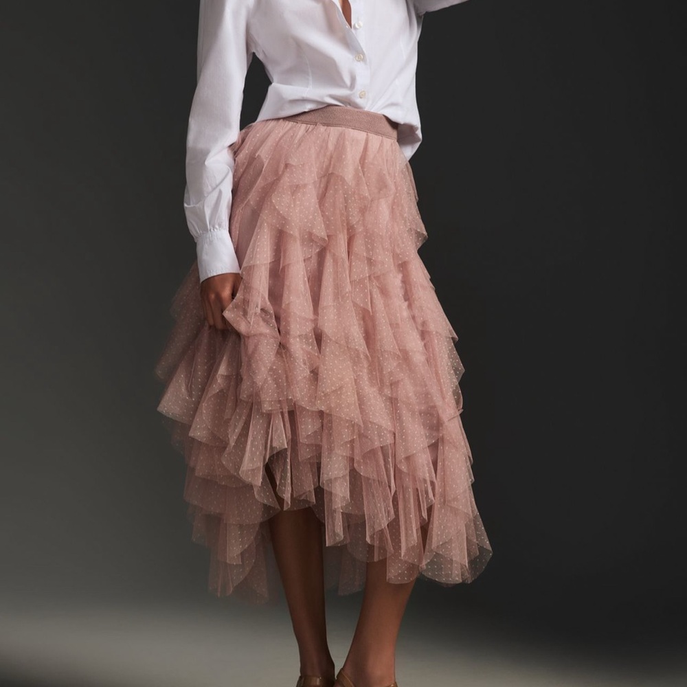 NWT - Anthropologie Cheri Ruffled Tulle Skirt - Ballet